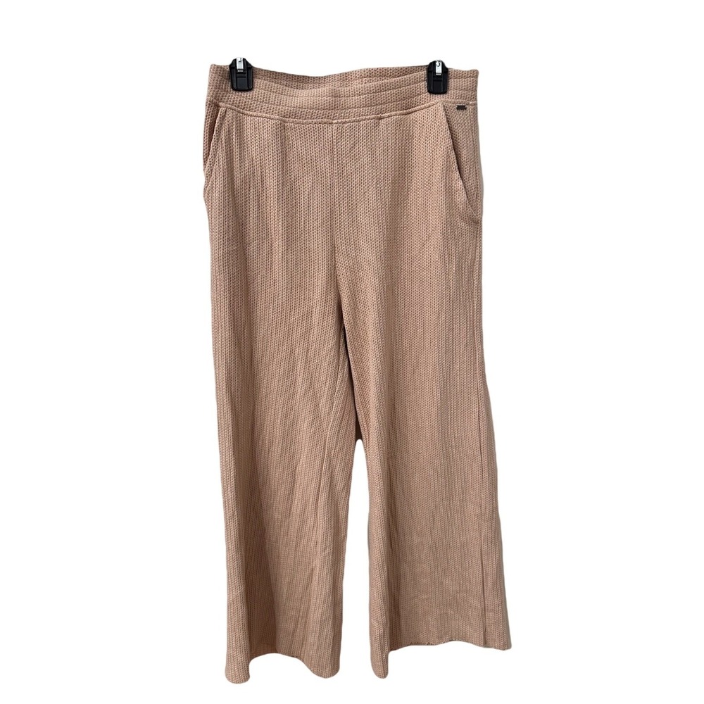 Southern Shirt Waffle‎ Knit Wide Leg Pants Medium Tan High Rise Lounge 796